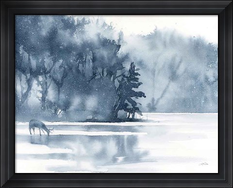 Framed Winter Lake Print