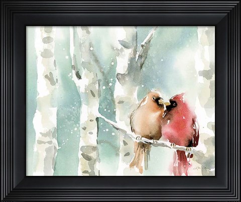 Framed Christmas Cardinals Print