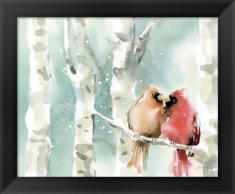 Framed Christmas Cardinals Print