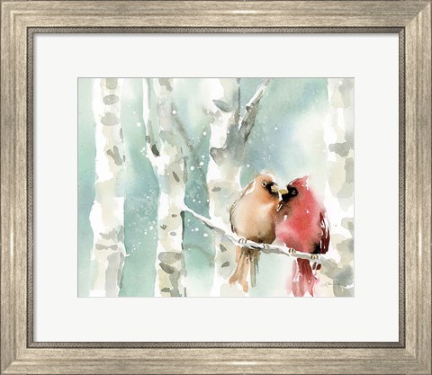 Framed Christmas Cardinals Print