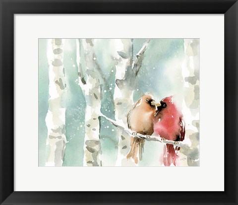 Framed Christmas Cardinals Print