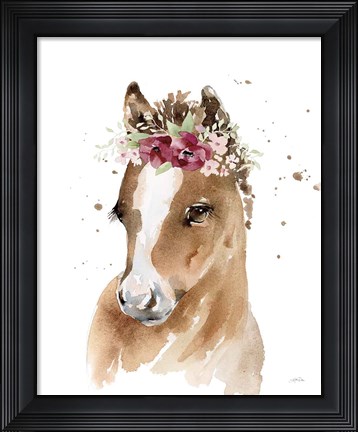 Framed Floral Pony Print