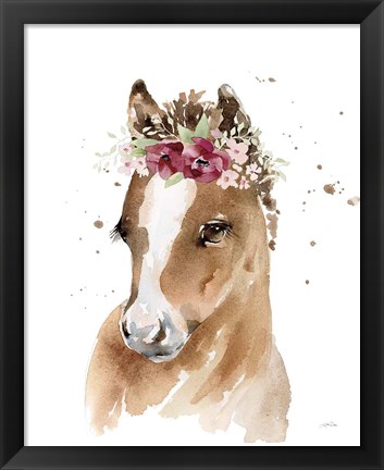 Framed Floral Pony Print