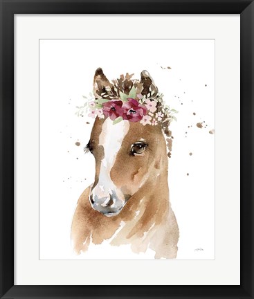 Framed Floral Pony Print