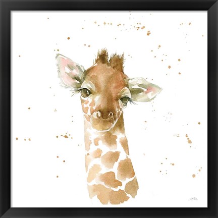 Framed Baby Giraffe Print