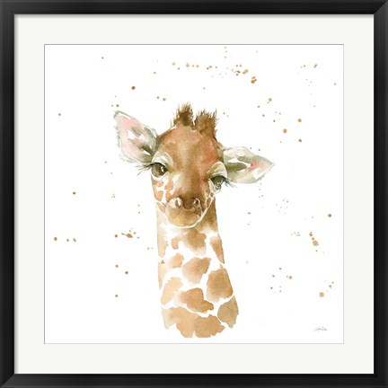 Framed Baby Giraffe Print