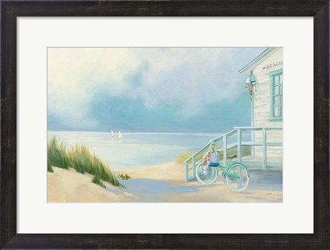 Framed Morning Ride to the Beach Print