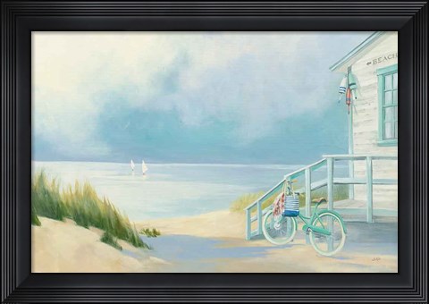 Framed Morning Ride to the Beach Print