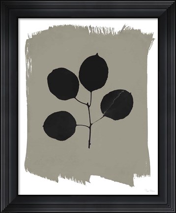 Framed Nature by the Lake Leaves II Gray Print