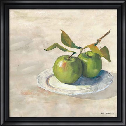 Framed Green Apple I Neutral Print