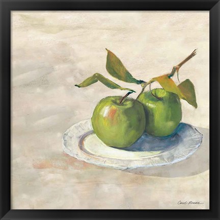 Framed Green Apple I Neutral Print