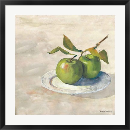 Framed Green Apple I Neutral Print