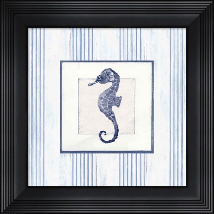 Framed Sanibel Shell IV Navy Print