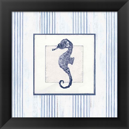 Framed Sanibel Shell IV Navy Print