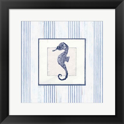 Framed Sanibel Shell IV Navy Print