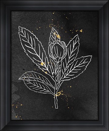 Framed Indigo Blooms IV Black Print