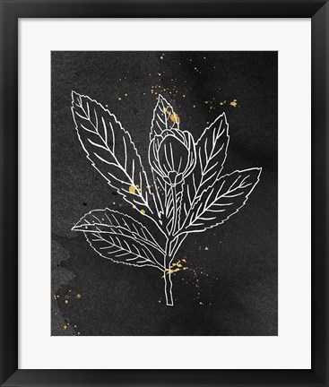 Framed Indigo Blooms IV Black Print