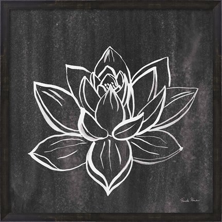 Framed Lotus Gray Print