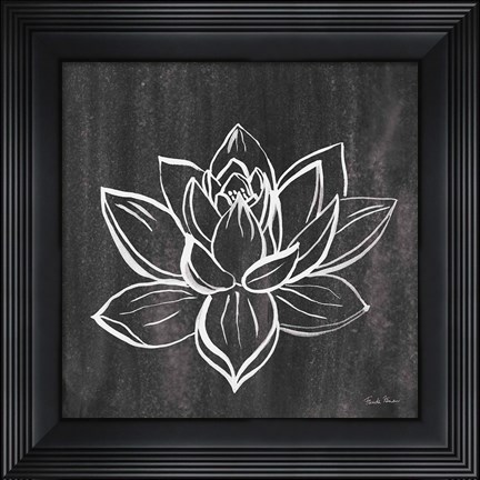 Framed Lotus Gray Print