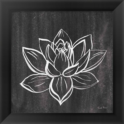 Framed Lotus Gray Print