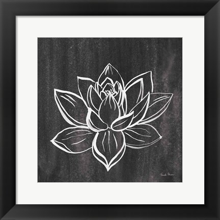 Framed Lotus Gray Print