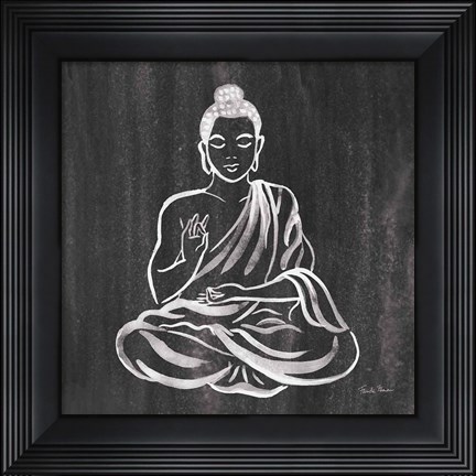 Framed Buddha Gray Print