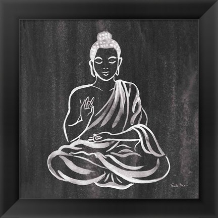 Framed Buddha Gray Print