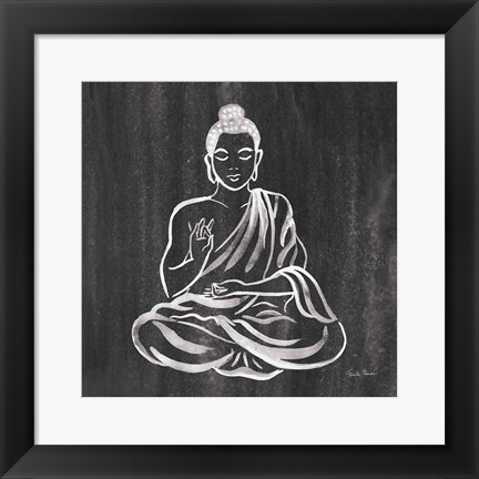 Framed Buddha Gray Print