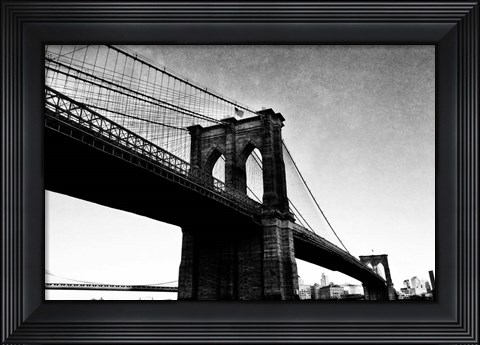 Framed Bridge of Brooklyn BW I Print