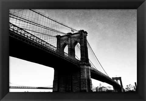 Framed Bridge of Brooklyn BW I Print