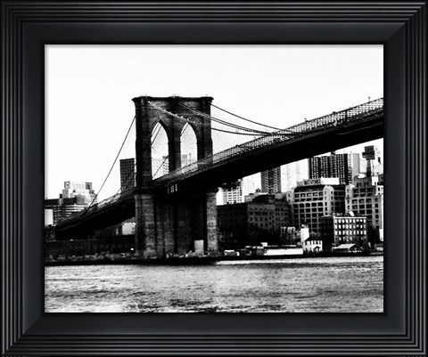 Framed Bridge of Brooklyn BW II Print