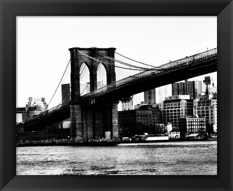 Framed Bridge of Brooklyn BW II Print