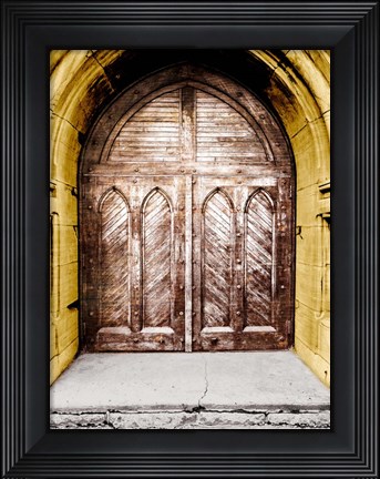Framed Golden Cathedral Door I Print