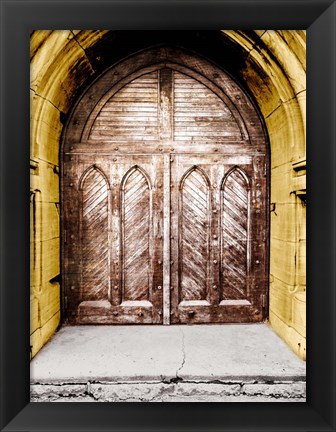 Framed Golden Cathedral Door I Print