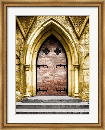 Framed Golden Cathedral Door II Print