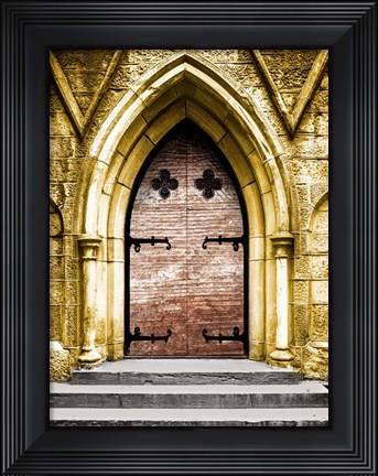 Framed Golden Cathedral Door II Print
