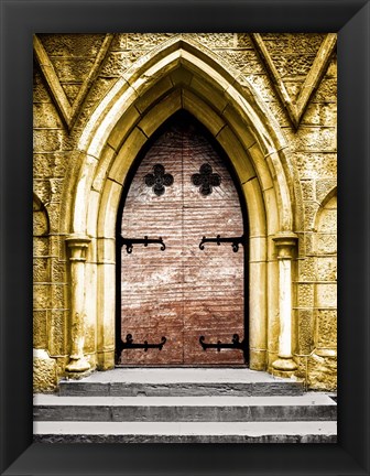 Framed Golden Cathedral Door II Print