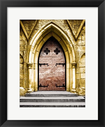 Framed Golden Cathedral Door II Print