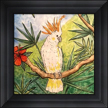 Framed Tropical Bird I Print