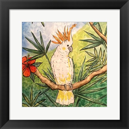 Framed Tropical Bird I Print