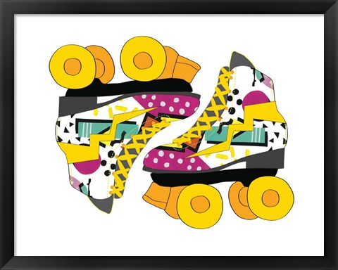 Framed Graffiti  Rollerblades Print