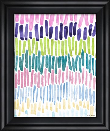 Framed Colorful Waterfall Stripes Print