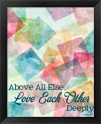 Framed Love Each Other Deeply Print