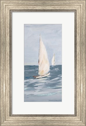 Framed Coast Sailing II Print
