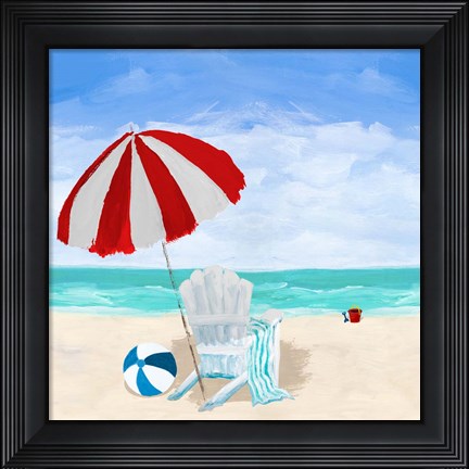 Framed Beach Chair with Umbrella Print
