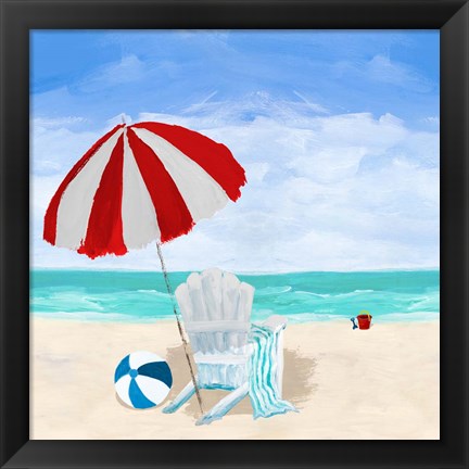 Framed Beach Chair with Umbrella Print