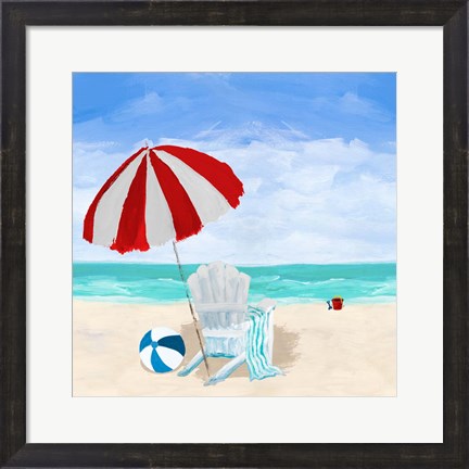 Framed Beach Chair with Umbrella Print
