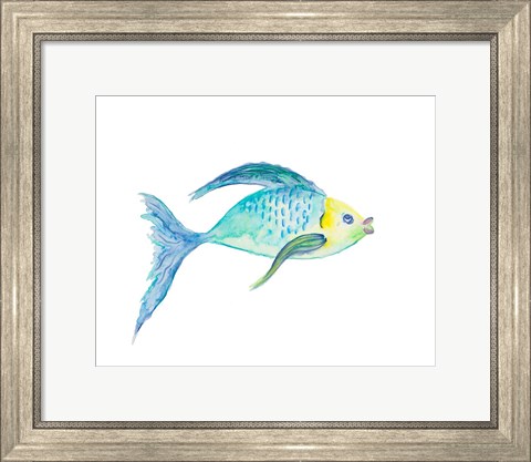 Framed Yellow and Blue Fish I Print