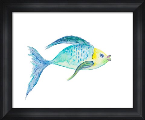 Framed Yellow and Blue Fish I Print