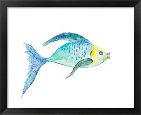 Framed Yellow and Blue Fish I Print